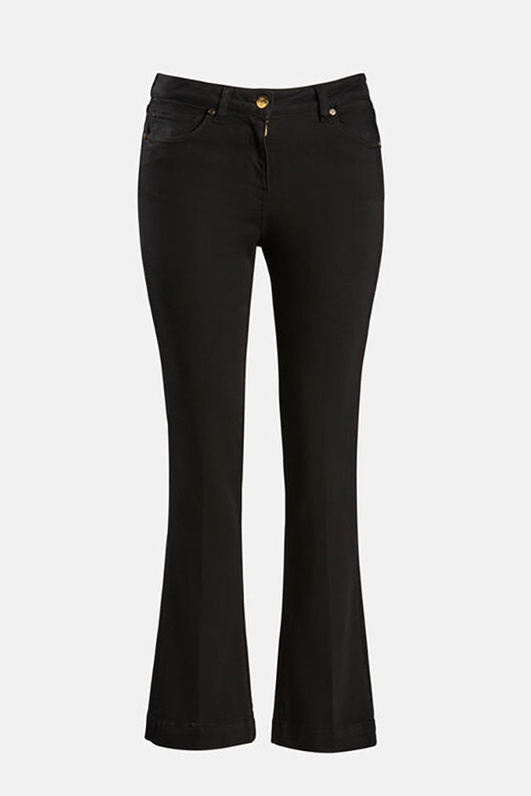 ACCADIA BLACK FLARED CROPPED TROUSERS