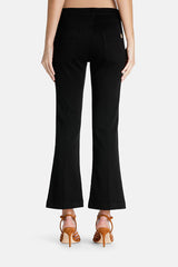 ACCADIA BLACK FLARED CROPPED TROUSERS