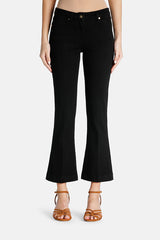 ACCADIA BLACK FLARED CROPPED TROUSERS