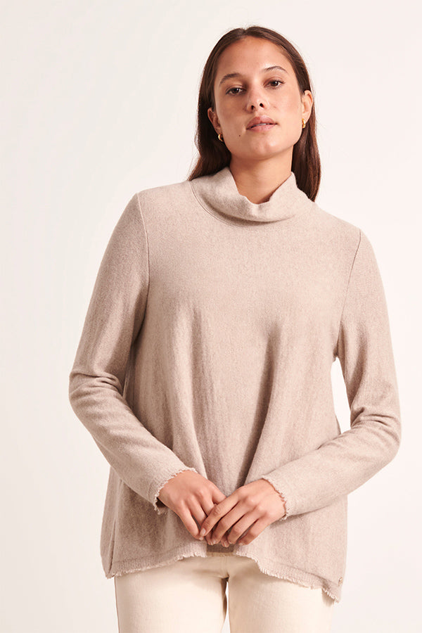 ACTUEL MERINO WOOL STAND-UP SWEATER
