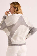 AGLITER PRINTED SHINY SWEATER