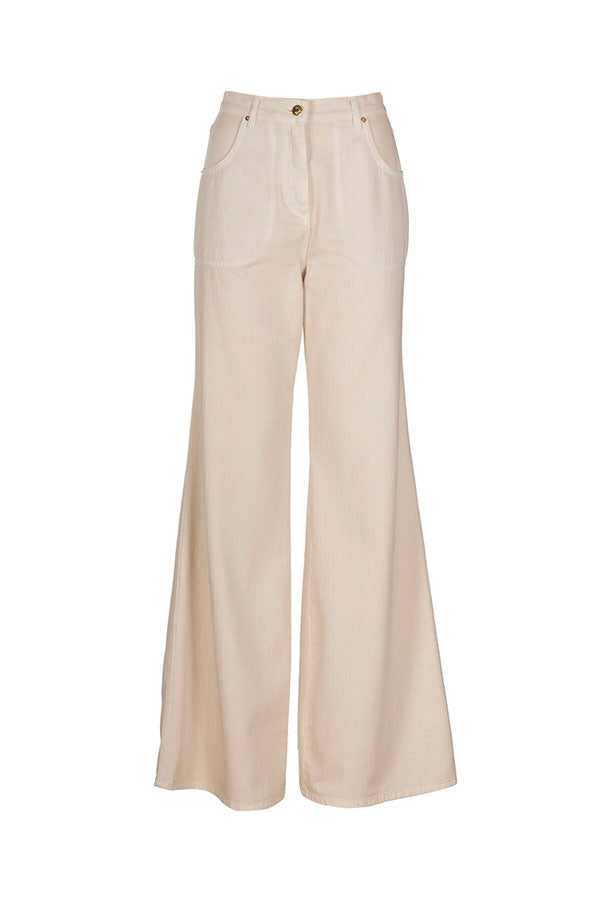ALI WHITE FLARED TROUSERS