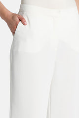 ALRO OFF WHITE STRAIGHT TROUSERS