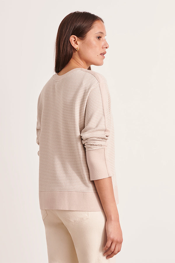 ALVA STRETCH JACQUARD KNIT SWEATER