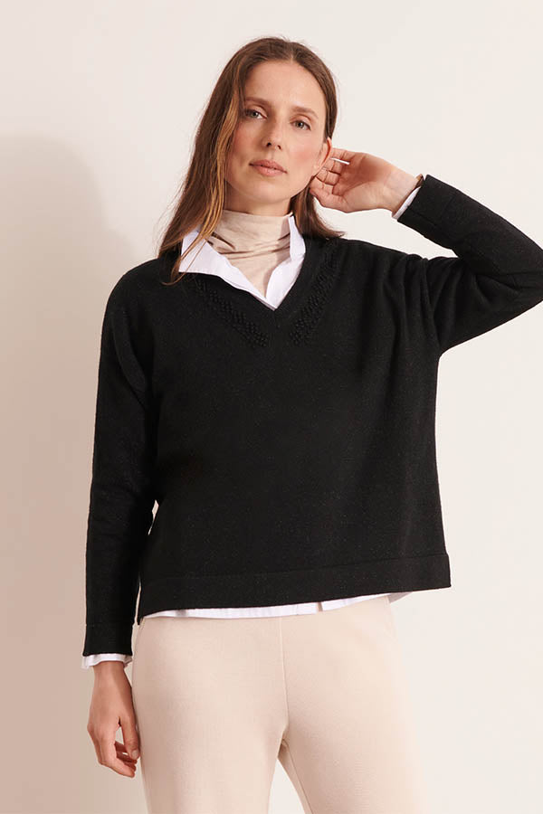 ALYSSUM12 BLACK WOOL CASHMERE SWEATER