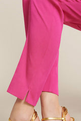 AQUIL I FUSCHIA STRETCH SHANTUNG TROUSERS