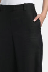 ARALIA BLACK WIDE-LEG TROUSERS