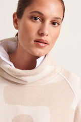 ARALIA MERINO WOOL CASHMERE JACQUARD KNIT SWEATER