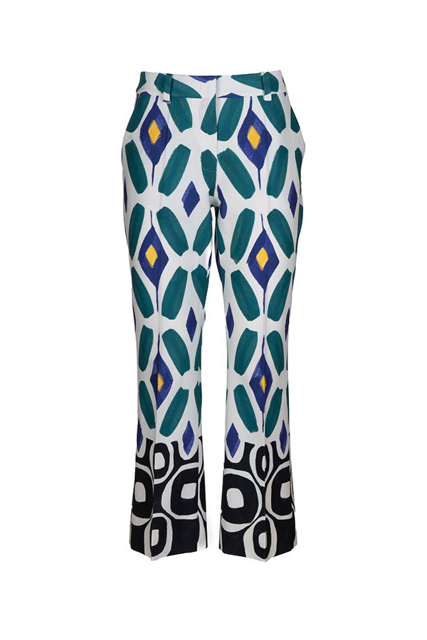 ASTERISCO WATERCOLOUR PRINT TROUSERS