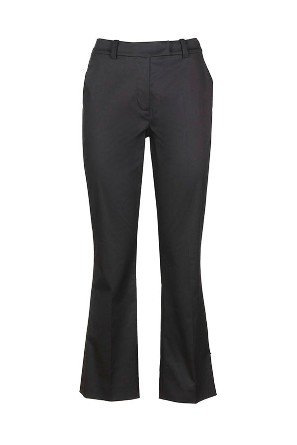 ATTIGUO BLACK FLARED COTTON TROUSERS