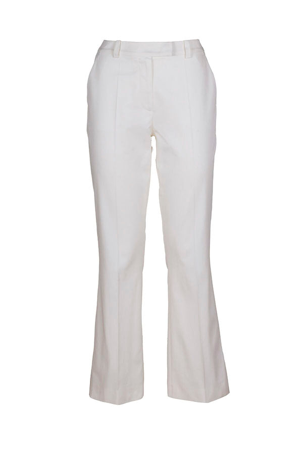 ATTIGUO WHITE FLARED COTTON TROUSERS