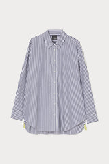 ATTUALE WHITE BLUE STRIPED COTTON SHIRT