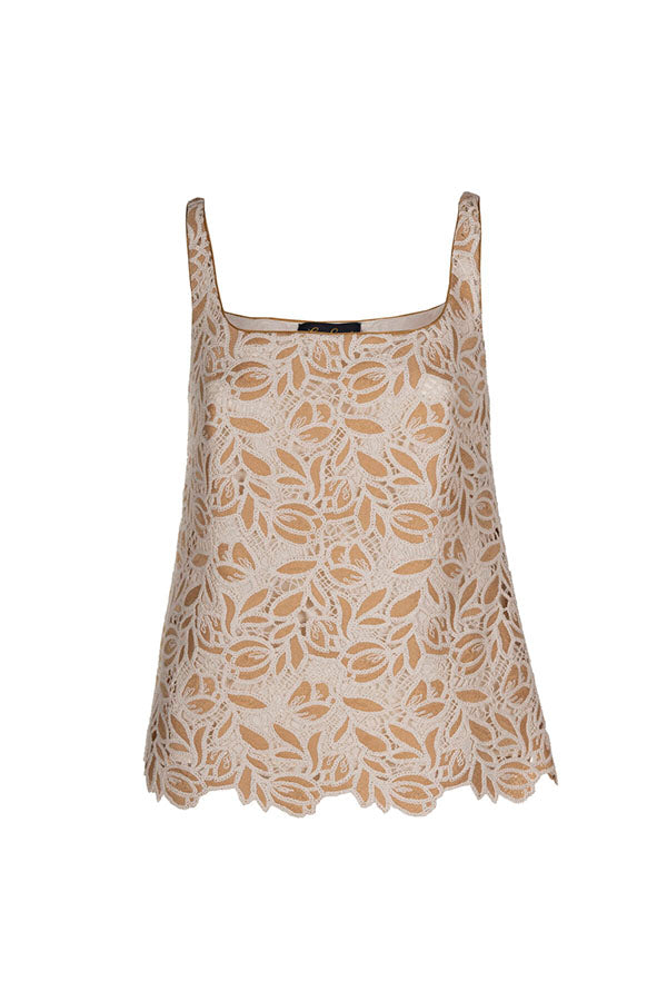 BAIRO BEIGE MACRAME LACE TOP