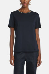 BALEARICA BLUE LUREX-DETAIL T-SHIRT