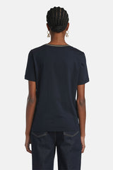 BALEARICA BLUE LUREX-DETAIL T-SHIRT