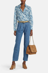 BANCARELLA BLUE OMBRE-PRINT SHIRT