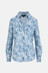 BANCARELLA BLUE OMBRE-PRINT SHIRT
