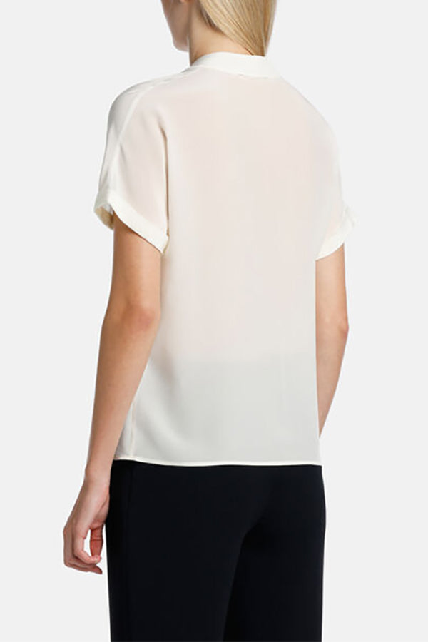 BARACCA V-NECK SILK -BLEND BLOUSE