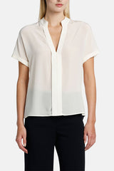 BARACCA V-NECK SILK -BLEND BLOUSE