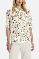 BARCOLANA POLKA-DOT CRÊPE DE CHINE BLOUSE