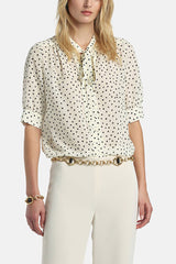 BARCOLANA POLKA-DOT CRÊPE DE CHINE BLOUSE