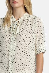 BARCOLANA POLKA-DOT CRÊPE DE CHINE BLOUSE