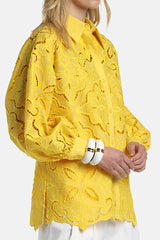 BARTOLO YELLOW BRODERIE ANGLAISE SHIRT