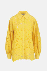 BARTOLO YELLOW BRODERIE ANGLAISE SHIRT