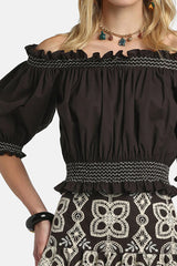 BASALTO BARDOT-NECK CROP TOP