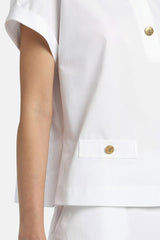 BASSISTA WHITE GOLD BUTTONS BLOUSE
