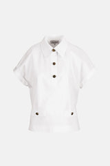 BASSISTA WHITE GOLD BUTTONS BLOUSE