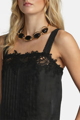 BATIK BLACK EMBROIDERED TOP