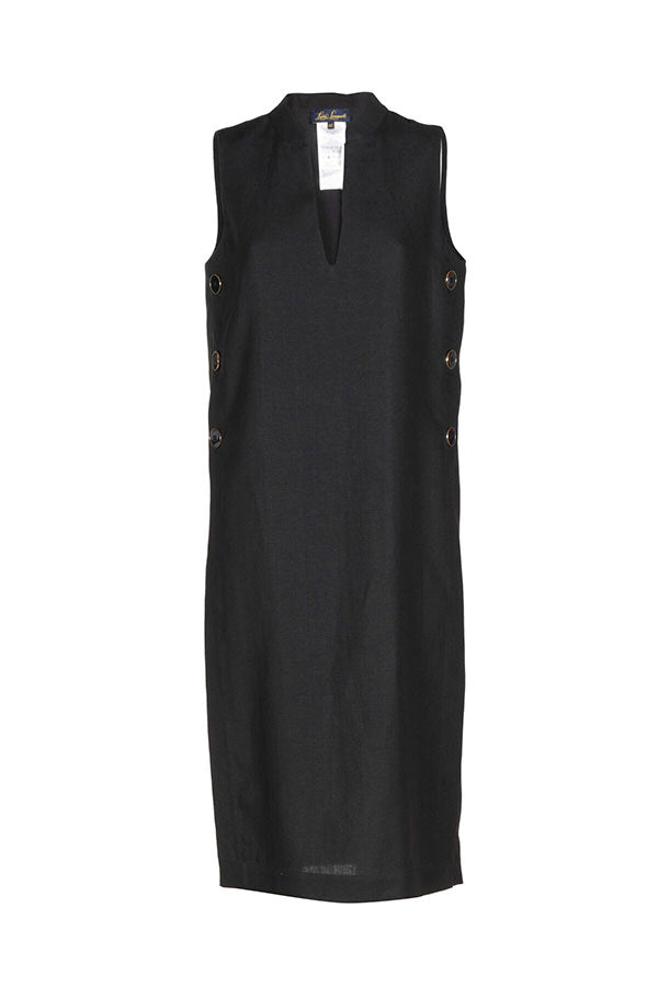 BERTUCI BLACK LINEN TUNIC