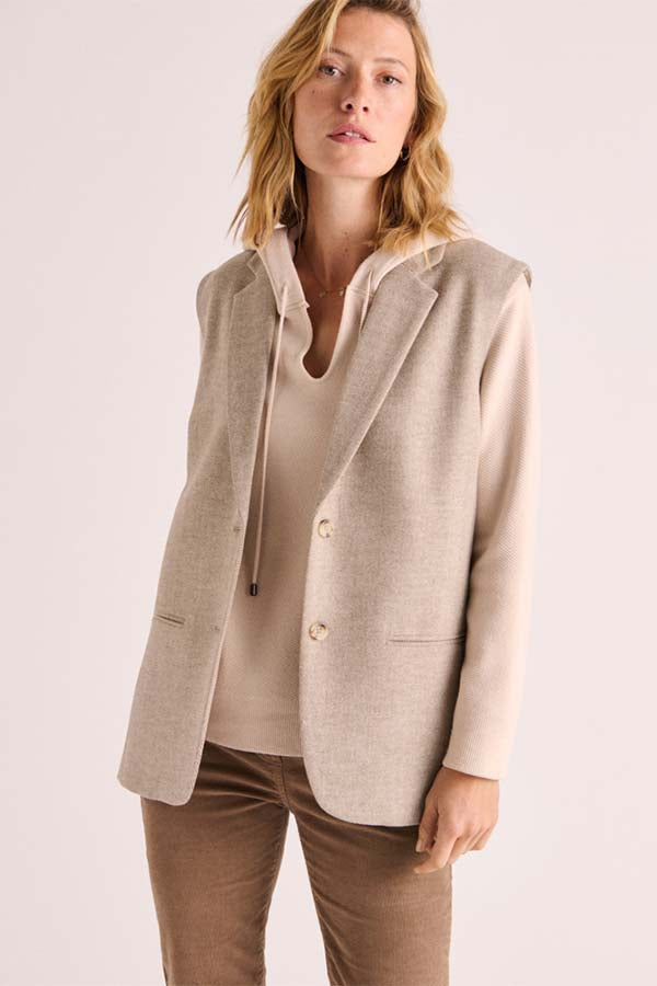 BESTWEED SLEEVELESS TWEED BLAZER JACKET