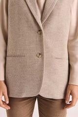 BESTWEED SLEEVELESS TWEED BLAZER JACKET