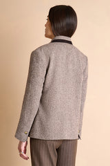 BETWEEN BEIGE TEXTURED TWO-BUTTON BLAZER