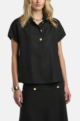 BIGHE BLACK GOLD BUTTONS BLOUSE