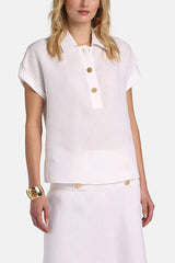 BIGHE WHITE GOLD BUTTONS BLOUSE