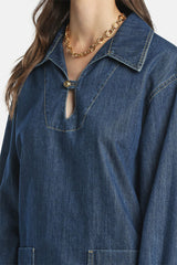 BINATA OVERSIZED DENIM BLOUSE