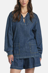 BINATA OVERSIZED DENIM BLOUSE
