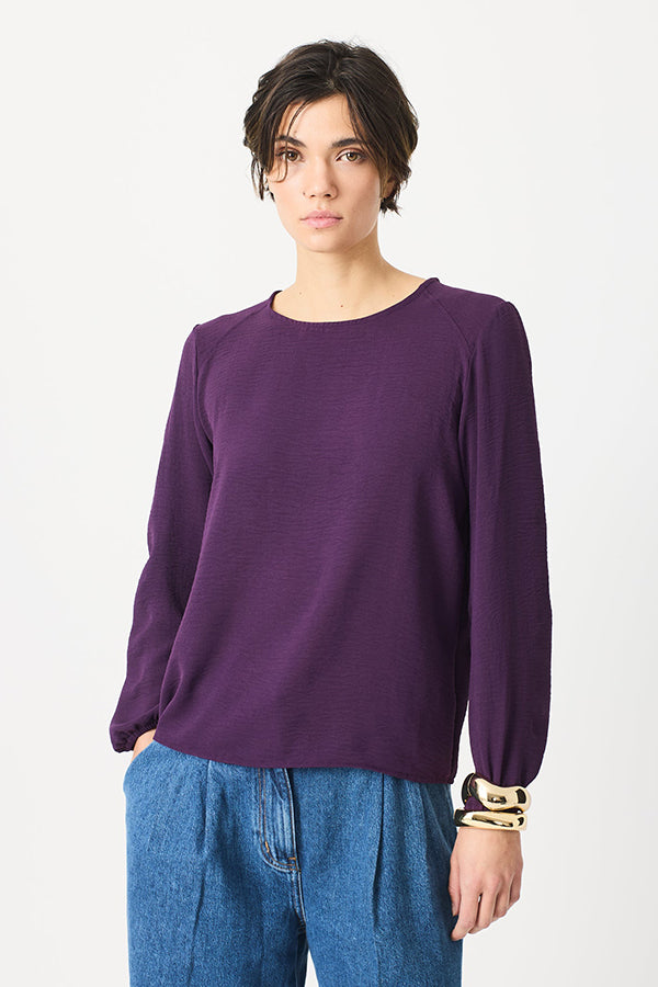 PURPLE ROUND NECK SHIRT