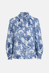BOLLINO BLUE FLORAL PRINTED SHIRT