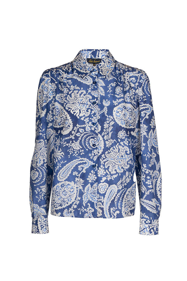 BONIFICO BLUE PAISLEY SHIRT