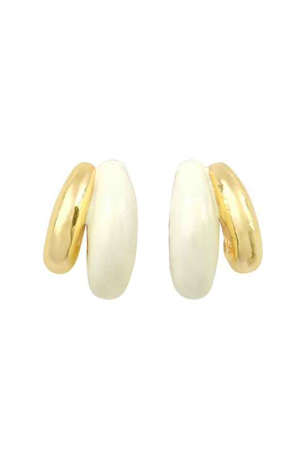 OPHELIA GOLDEN ECRU LACQUER EARRINGS