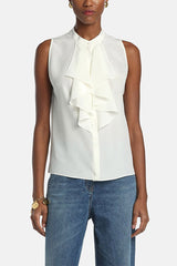 BURRATA RUFFLED SILK SHIRT