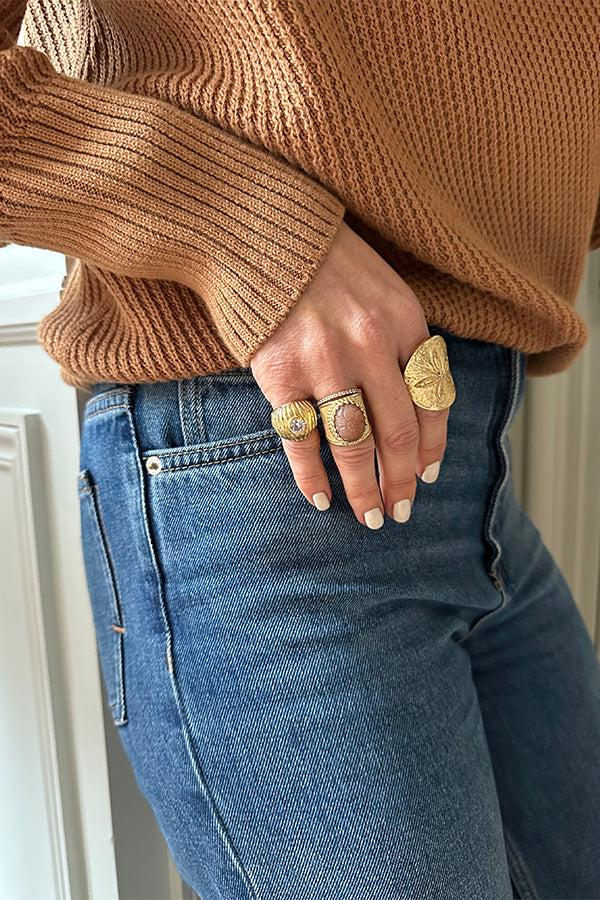 OPHELIA RIBBED BALL LITTLE FINGER RING