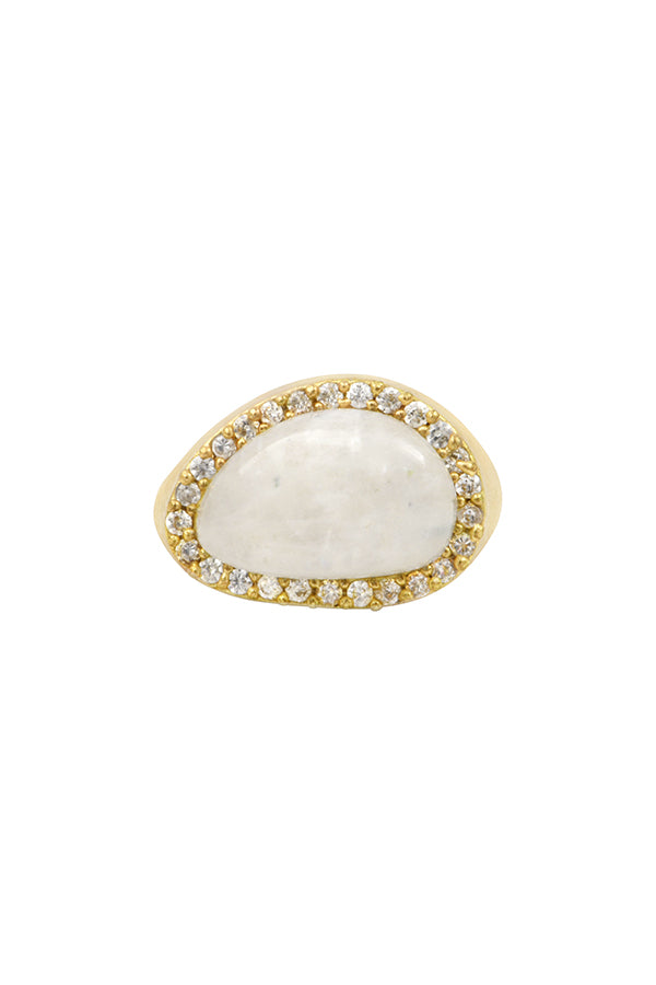 AMMONITE MOONSTONE LITTLE FINGER RING