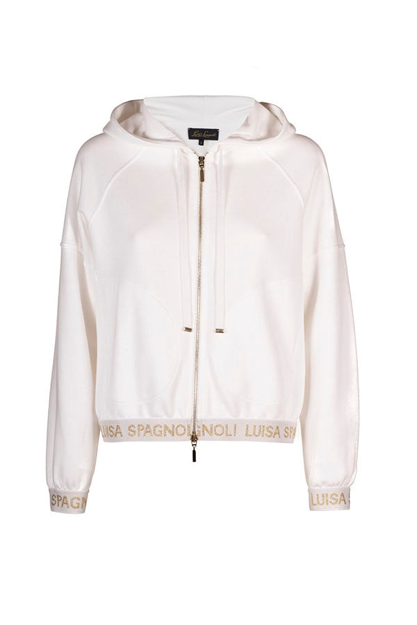 BURRASCA OFF WHITE LS HEM ZIPPED HOODIE