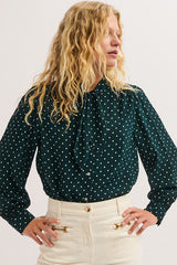 LOUISE BOW TIE COLLAR POLKA-DOT SHIRT