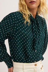 LOUISE BOW TIE COLLAR POLKA-DOT SHIRT
